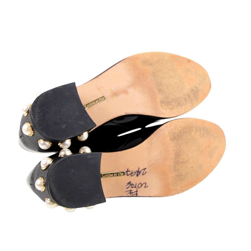 Louise et Cie PATENT BLACK GENUINE LEATHER LOW HEEL SLIP ON LOAFER SHOES Sz 7.5 - Picture 8 of 10